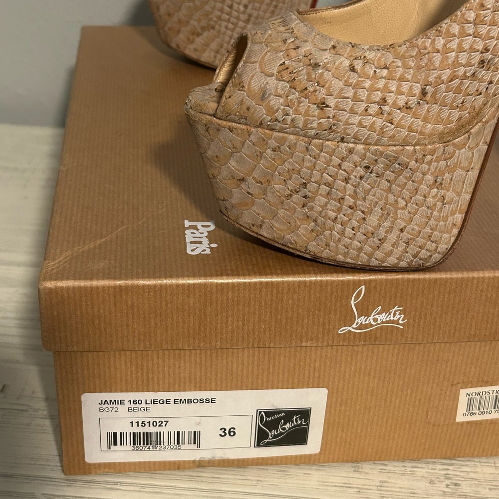Christian Louboutin Tan Platform Shoes - Picture 7 of 7